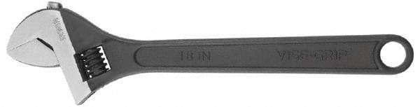 Irwin - 2-1/4" Jaw Capacity, 18" Standard Adjustable Wrench - Chrome Vanadium Steel, Chrome Finish - Americas Tooling