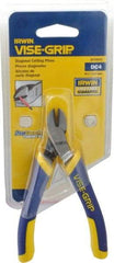 Irwin - 4-1/2" OAL, Diagonal Cutter - 1/2" Jaw Length x 7/64" Jaw Width, Oval Head, ProTouch Handle - Americas Tooling