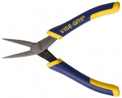 Irwin - 5-1/4" OAL, 1-1/4" Jaw Length x 9/16" Jaw Width, Pliers - Machined Jaw, Flat Nose Head, ProTouch Handles - Americas Tooling