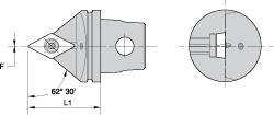 Kennametal - Neutral Cut, Size KM32, DC.. Insert Compatiblity, External Modular Turning & Profiling Cutting Unit Head - 35mm Head Length, Through Coolant, Series Screw-On - Americas Tooling