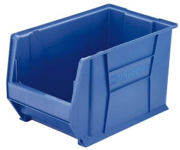 Akro-Mils - 300 Lb. Load Capacity, 20" Deep, Red Polymer Hopper Stacking Bin - 12" High x 18-3/8" Wide x 20" Long - Americas Tooling