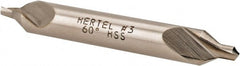 Hertel - #3 Plain Cut 60° Incl Angle High Speed Steel Combo Drill & Countersink - Americas Tooling