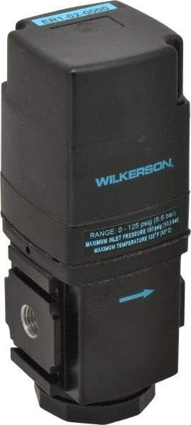 Wilkerson - 1/4 NPT Port, 165 CFM, Aluminum Electronic Regulator - 0 to 125 psi Range, 150 Max psi Supply Pressure, 2.35" Wide x 6.31" High - Americas Tooling