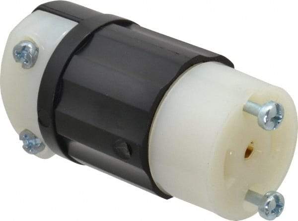 Leviton - 125/250 VAC, 15 Amp, ML-3R Configuration, Industrial Grade, Ungrounded Connector - 1 Phase, 3 Poles, 0.218 to 0.43 Inch Cord Diameter - Americas Tooling