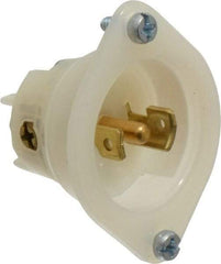 Leviton - 125/250 VAC, 15 Amp, ML-3P NEMA, Ungrounded Inlet - 3 Poles, 3 Wire, Male End, White, Steel - Americas Tooling