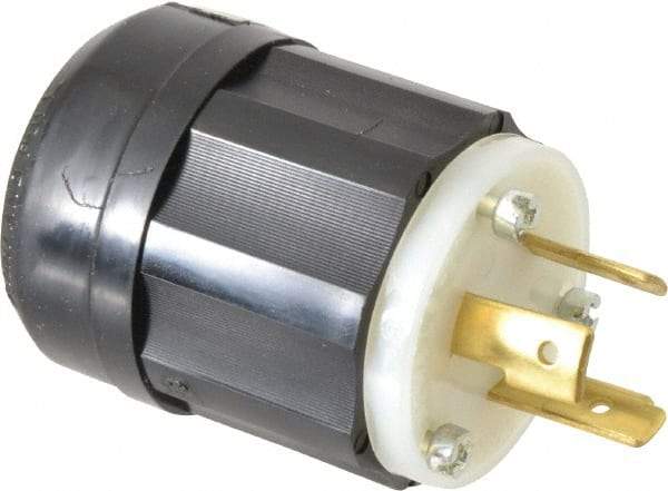 Leviton - 480 VAC, 20 Amp, L8-20P Configuration, Industrial Grade, Self Grounding Plug - 1 Phase, 2 Poles, 0.385 to 0.78 Inch Cord Diameter - Americas Tooling