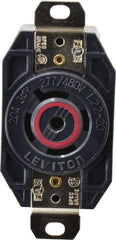 Leviton - 277/480 VAC, 20 Amp, L22-20R NEMA, Self Grounding Receptacle - 4 Poles, 5 Wire, Female End, Black - Americas Tooling