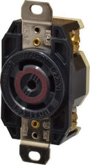 Leviton - 277/208 VAC, 30 Amp, L22-30R NEMA, Self Grounding Receptacle - 4 Poles, 5 Wire, Female End, Black - Americas Tooling