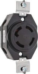 Leviton - 250 VDC, 250/600 VAC, 30 Amp, NonNEMA, Self Grounding Receptacle - 3 Poles, 4 Wire, Female End, Black - Americas Tooling