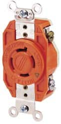 Leviton - 250 VAC, 20 Amp, L6-20R NEMA Configuration, Orange, Industrial Grade, Isolated Ground Single Receptacle - 1 Phase, 2 Poles, 3 Wire, Flush Mount - Americas Tooling