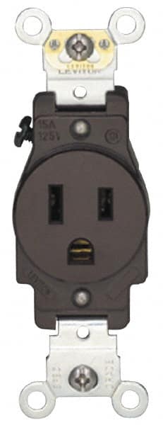 Hubbell Wiring Device-Kellems - 125/250 VAC, 30 Amp, 14-30R NEMA Configuration, Brown, Industrial Grade, Self Grounding Single Receptacle - 1 Phase, 3 Poles, 4 Wire, Flush Mount - Americas Tooling