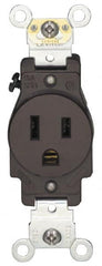 Hubbell Wiring Device-Kellems - 125 VAC, 30 Amp, 5-30R NEMA Configuration, Black/White, Industrial Grade, Self Grounding Single Receptacle - 1 Phase, 2 Poles, 3 Wire, Flush Mount - Americas Tooling