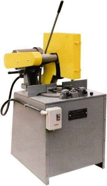 Kalamazoo - 16 or 18" Blade Diam, 1" Arbor Hole, Miter Chop & Cutoff Saw - 4,400 RPM, 10 hp, 220/440 Volts, 3 Phase - Americas Tooling