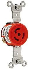 Leviton - 125 VAC, 15 Amp, 5-15R NEMA, Self Grounding Receptacle - 2 Poles, 3 Wire, Female End, Orange - Americas Tooling