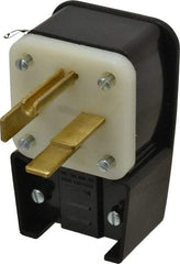 Leviton - 250 VAC, 50 Amp, 15-50P NEMA, Angled, Self Grounding, Industrial Grade Plug - 3 Pole, 4 Wire, 3 Phase, Nylon, Black - Americas Tooling