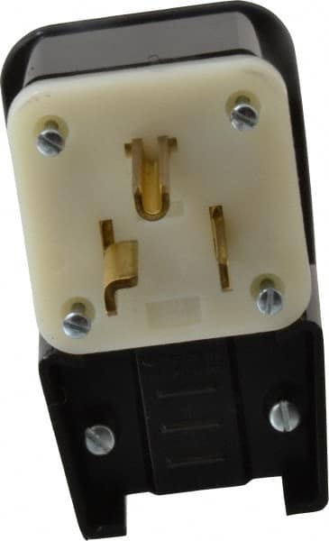 Leviton - 125 VAC, 30 Amp, 5-30P NEMA, Angled, Self Grounding, Industrial Grade Plug - 2 Pole, 3 Wire, 1 Phase, Nylon, Black - Americas Tooling