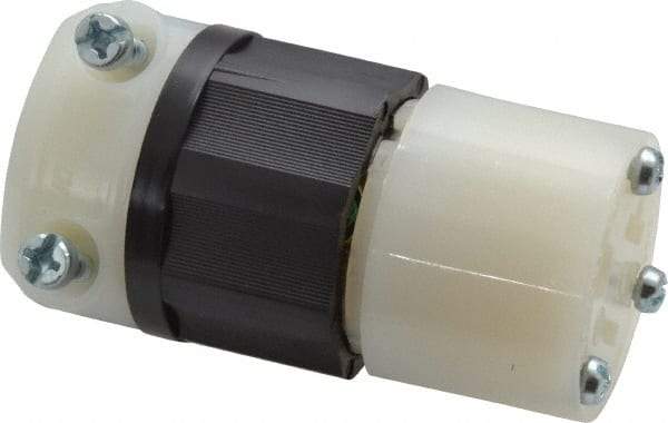 Leviton - 125 VAC, 20 Amp, 5-20R NEMA, Straight, Self Grounding, Industrial Grade Connector - 2 Pole, 3 Wire, 1 Phase, Nylon, Black, White - Americas Tooling