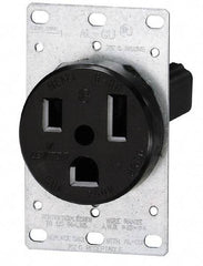 Leviton - 250 VAC, 30 Amp, 15-30R NEMA Configuration, Black, Industrial Grade, Self Grounding Single Receptacle - 3 Phase, 3 Poles, 4 Wire, Flush Mount, Tamper Resistant - Americas Tooling