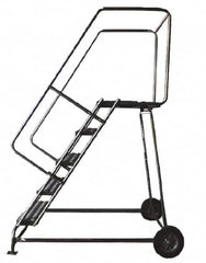 Ballymore - 83" 5 Step Ladder - Rolling Safety Ladder, 300 Lb Capacity, 50" Platform Height, 24" Base Width x 43" Depth, Solid Ribbed Tread - Americas Tooling