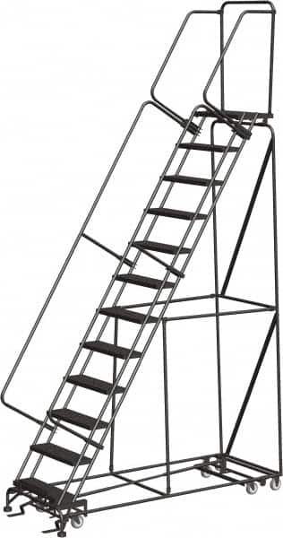 Ballymore - 153" 12 Step All-Directional Ladder - Rolling Safety Ladder, 450 Lb Capacity, 120" Platform Height, 32" Base Width x 87" Depth, Expanded Metal Tread - Americas Tooling