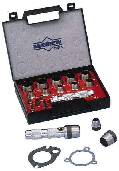 Mayhew - 31 Piece, 3 to 50mm, Hollow Punch Set - Comes in Plastic Holder - Americas Tooling