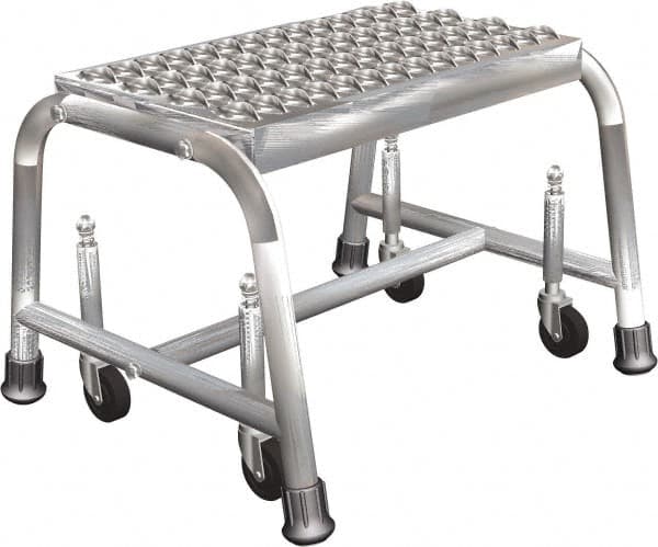 Ballymore - 12" 1 Step Ladder - Rolling Safety Ladder, 450 Lb Capacity, 12" Platform Height, 20" Base Width x 20" Depth, Perforated Tread - Americas Tooling