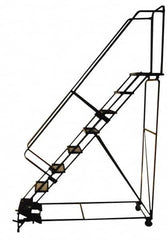 Ballymore - 93" 6 Step Ladder - Rolling Safety Ladder, 450 Lb Capacity, 60" Platform Height, 24" Base Width x 60" Depth, Abrasive Mat Tread - Americas Tooling