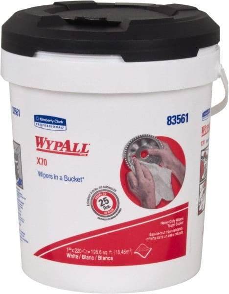 WypAll - Reusable Shop Towel/Industrial Wipes - Pop-Up, 13" x 10" Sheet Size, White - Americas Tooling