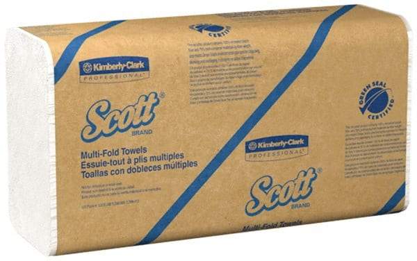 Scott - 1 Ply White Multi-Fold Paper Towels - 9-1/4" Wide - Americas Tooling