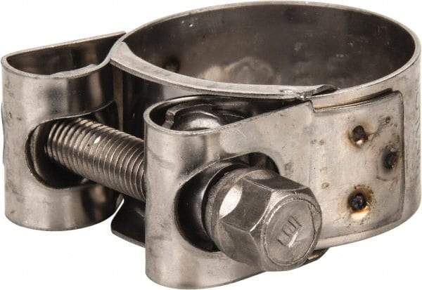 Mikalor - 1-1/4" Hose, 0.78" Wide x 0.04" Thick, T-Bolt Hose Clamp - 1.22 to 1.34" Diam, Stainless Steel - Americas Tooling