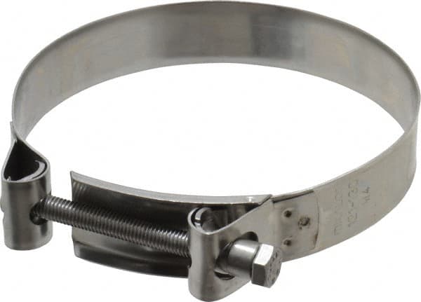 Mikalor - 5" Hose, 0.98" Wide x 0.04" Thick, T-Bolt Hose Clamp - 4.76 to 5.11" Diam, Stainless Steel - Americas Tooling