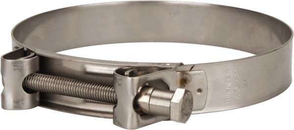 Mikalor - 6" Hose, 1.1" Wide x 0.051" Thick, T-Bolt Hose Clamp - 5.91 to 6.38" Diam, Stainless Steel - Americas Tooling