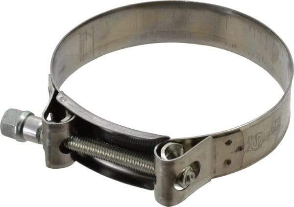 Mikalor - 4-1/4" Hose, 0.98" Wide x 0.04" Thick, T-Bolt Hose Clamp - 4.1 to 4.41" Diam, Stainless Steel Band, Housing & Zinc Plated Screw - Americas Tooling