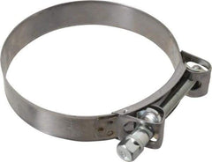 Mikalor - 5-1/4" Hose, 1.1" Wide x 0.051" Thick, T-Bolt Hose Clamp - 5.11 to 5.51" Diam, Stainless Steel Band, Housing & Zinc Plated Screw - Americas Tooling