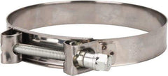 Mikalor - 6" Hose, 1.1" Wide x 0.051" Thick, T-Bolt Hose Clamp - 5.91 to 6.38" Diam, Stainless Steel Band, Housing & Zinc Plated Screw - Americas Tooling