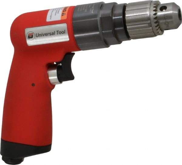 Universal Tool - 1/4" Keyed Chuck - Pistol Grip Handle, 6,000 RPM, 4.6 CFM, 0.9 hp, 90 psi - Americas Tooling