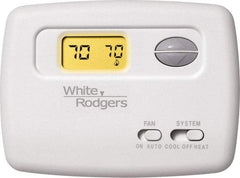 White-Rodgers - 45 to 90°F, 1 Heat, 1 Cool, Digital Nonprogrammable Thermostat - 20 to 30 Volts, Horizontal Mount, Manual Switch - Americas Tooling