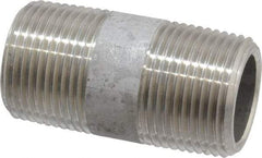 Merit Brass - Schedule 80, 3/4" Pipe x 2" Long, Grade 304/304L Stainless Steel Pipe Nipple - Seamless & Threaded - Americas Tooling