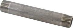 Merit Brass - Schedule 80, 3/4" Pipe x 6" Long, Grade 304/304L Stainless Steel Pipe Nipple - Seamless & Threaded - Americas Tooling