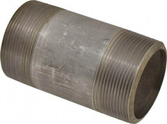 Merit Brass - Schedule 80, 3" Pipe x 6" Long, Grade 304/304L Stainless Steel Pipe Nipple - Seamless & Threaded - Americas Tooling