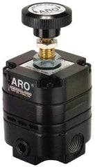 ARO/Ingersoll-Rand - 3/8 NPT Port, 14 CFM, Zinc Precision Constant Bleed Regulator - 2 to 25 psi Range, 150 Max psi Supply Pressure, 1/4" Gauge Port Thread, 2.12" Wide x 4.55" High - Americas Tooling