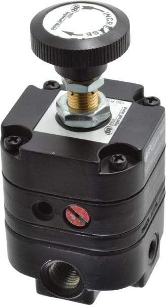 ARO/Ingersoll-Rand - 1/4 NPT Port, 14 CFM, Zinc Precision Constant Bleed Regulator - 2 to 25 psi Range, 150 Max psi Supply Pressure, 1/4" Gauge Port Thread, 2.12" Wide x 4.55" High - Americas Tooling