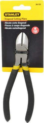 Stanley - 6" OAL, 7/16" Capacity, Cutting Pliers - 55/64" Jaw Length x 51/64" Jaw Width, Round Head, Cushion Grip Handle - Americas Tooling