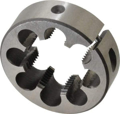 Interstate - 1-1/8 - 16 UNS Thread, 2" Outside Diam High Speed Steel Round Die - Right Hand Thread, Adjustable - Exact Industrial Supply