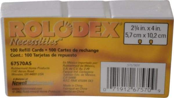 Rolodex - 100 Refills for Rotary - 2-1/4 x 4" - Americas Tooling