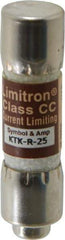 Cooper Bussmann - 600 VAC, 25 Amp, Fast-Acting General Purpose Fuse - Fuse Holder Mount, 1-1/2" OAL, 200 at AC (RMS) kA Rating, 13/32" Diam - Americas Tooling