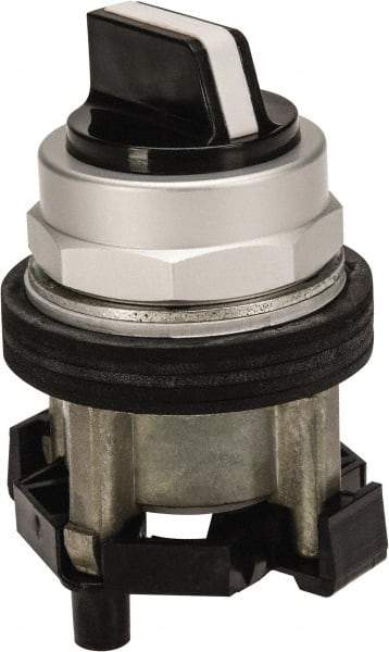 Eaton Cutler-Hammer - 30-1/2mm Mount Hole, 2 Position, Knob Operated, Selector Switch Only - Black, Maintained (MA) - Momentary (MO), Nonilluminated, Oil and Watertight - Americas Tooling