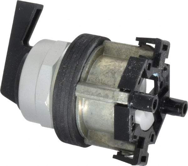 Eaton Cutler-Hammer - 30-1/2mm Mount Hole, 3 Position, Lever Operated, Selector Switch Only - Black, Momentary (MO) - Maintained (MA) - Momentary (MO), Nonilluminated, Oil and Watertight - Americas Tooling