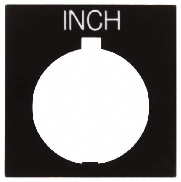 Eaton Cutler-Hammer - Square, Legend Plate - Inch - Black Background, 30-1/2mm Hole Diameter, 1.77 Inch Square - Americas Tooling