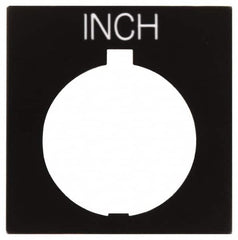 Eaton Cutler-Hammer - Square, Legend Plate - Inch - Black Background, 30-1/2mm Hole Diameter, 1.77 Inch Square - Americas Tooling